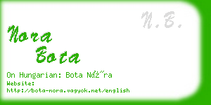 nora bota business card
